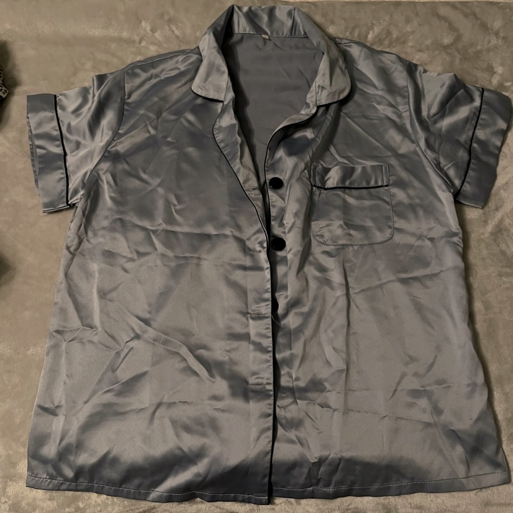 Satin Button Up Top